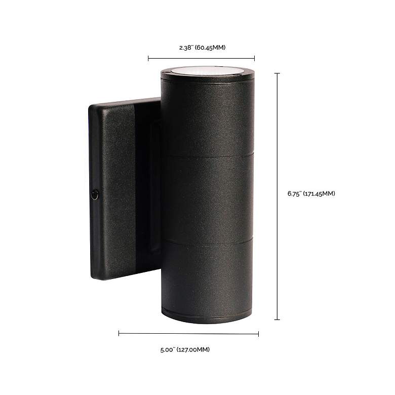 Image 5 McKenzie 6 3/4" High Black LED Outdoor Wall Light more views