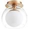 McKenzie 8 3/4" Wide Aged Brass Globe Ceiling Light
