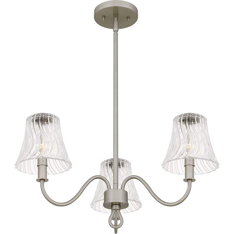 Image 4 McKinney 3-Light Brushed Nickel Chandelier more views