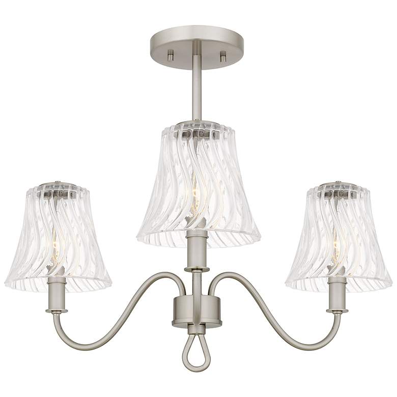 Image 1 McKinney 3-Light Brushed Nickel Semi-Flush Mount