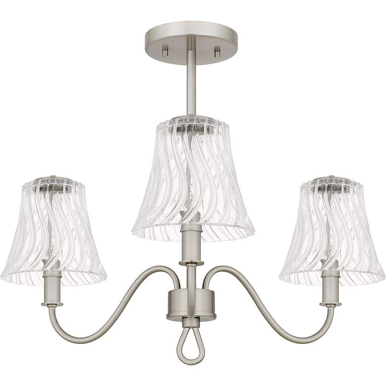 Image 2 McKinney 3-Light Brushed Nickel Semi-Flush Mount more views