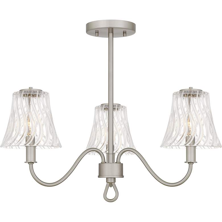 Image 3 McKinney 3-Light Brushed Nickel Semi-Flush Mount more views