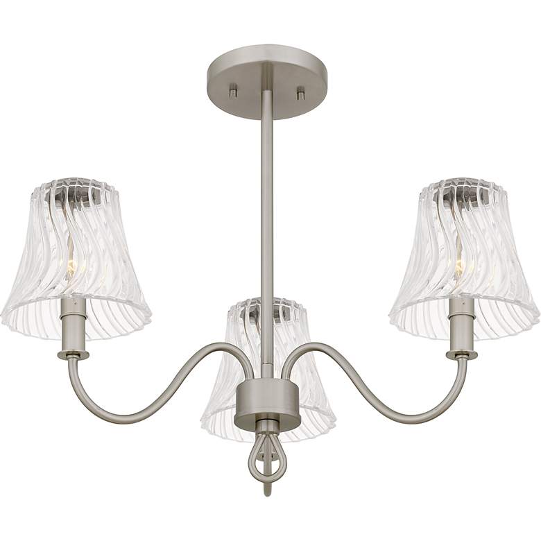 Image 4 McKinney 3-Light Brushed Nickel Semi-Flush Mount more views