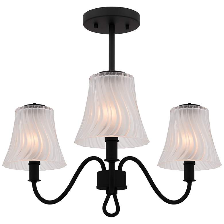 Image 1 McKinney 3-Light Matte Black Semi-Flush Mount