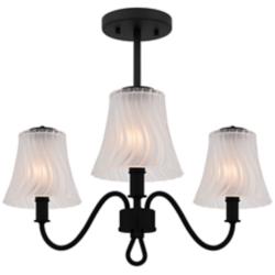 McKinney 3-Light Matte Black Semi-Flush Mount