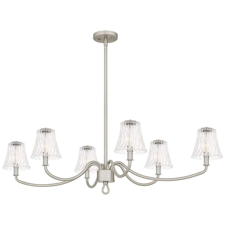 Image 1 McKinney 6-Light Brushed Nickel Linear Chandelier