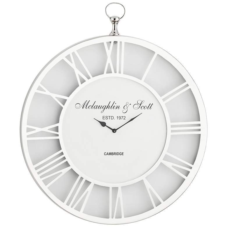 Image 1 McLaughlin &amp; Scott Aluminum 24 inch Round Wall Clock