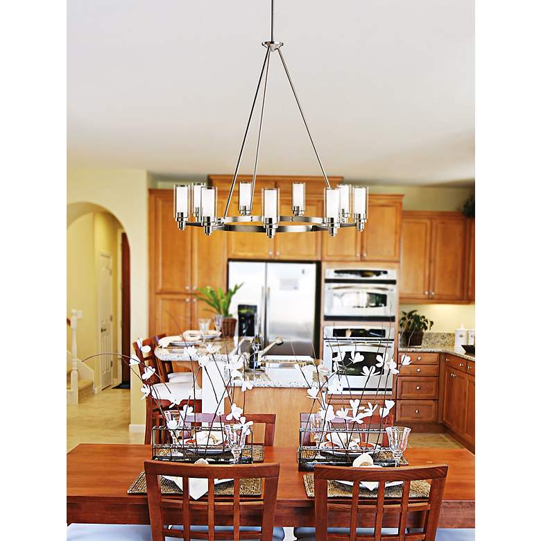 Image 1 Kichler Circolo Collection 36" Wide Nicklel Finish Ring Chandelier in scene