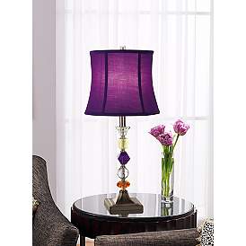 Image1 of 360 Lighting Bijoux 25 1/2" Modern Purple Table Lamp in scene