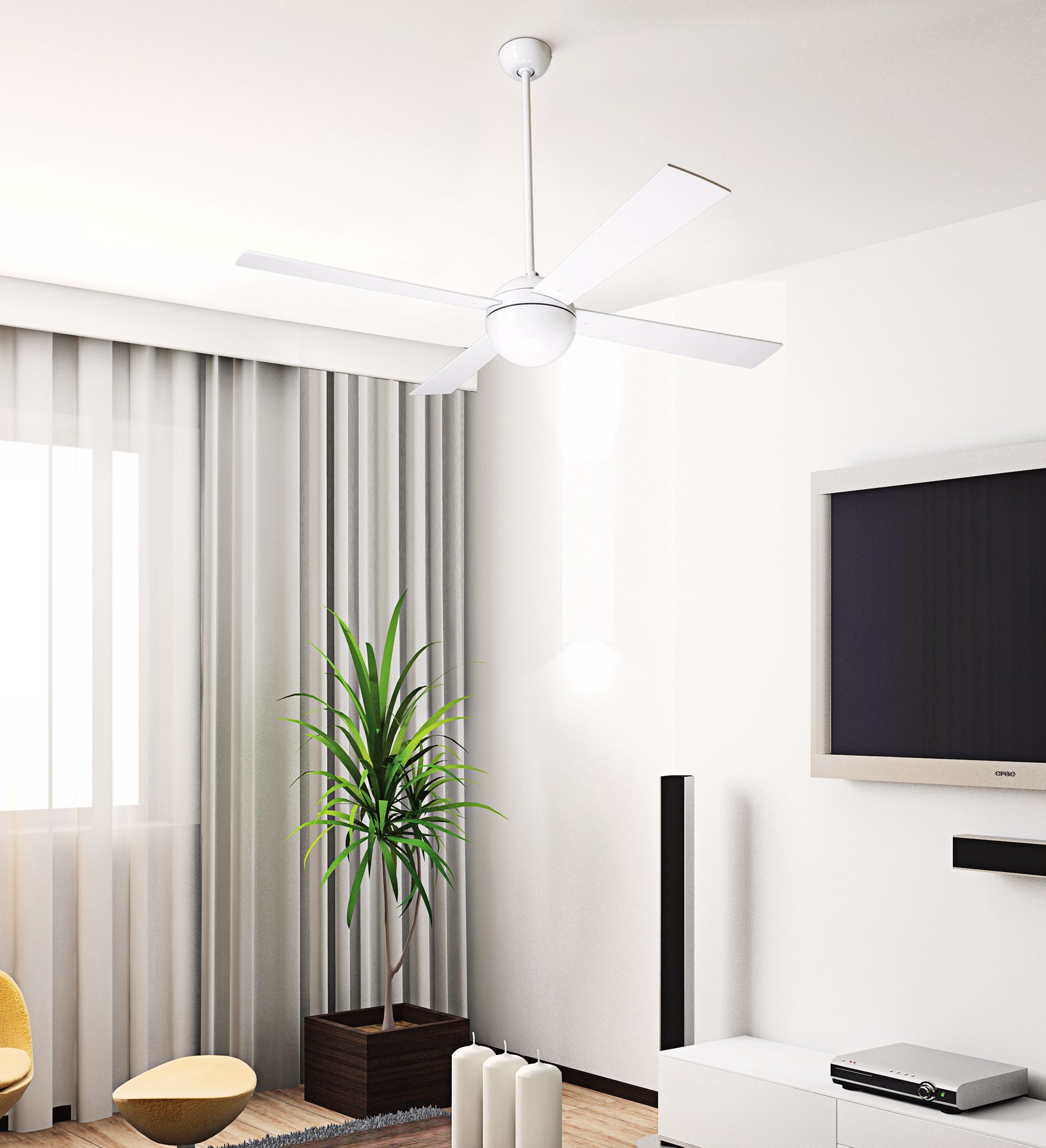 modern ball ceiling fan