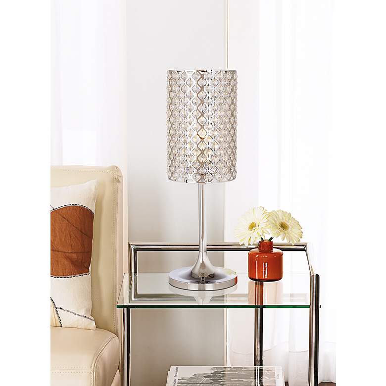 Image 1 360 Lighting Glitz 24" High Crystal and Chrome Table Lamp in scene