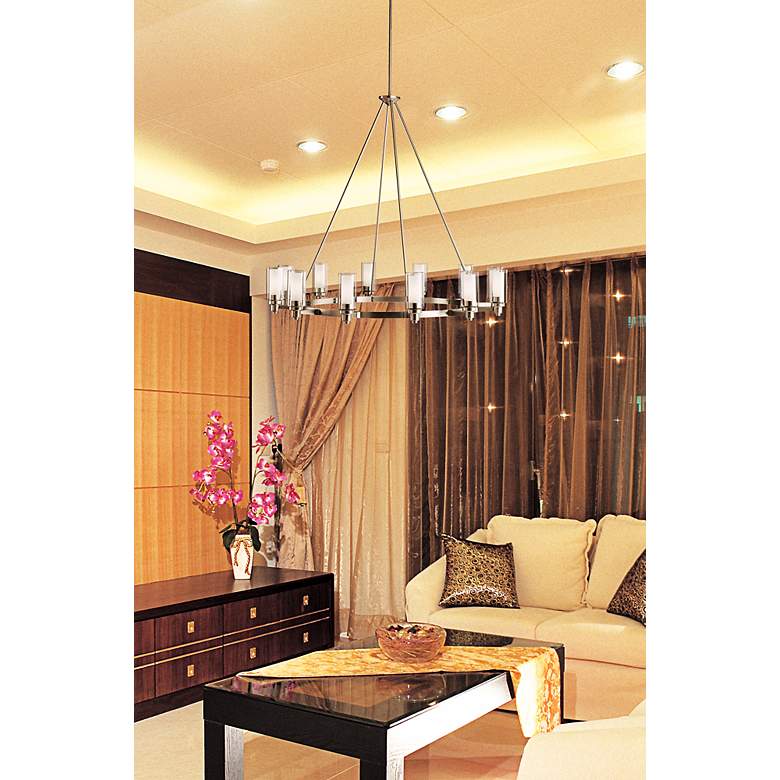 Image 1 Circolo Collection Nickel 44 1/2" Wide Chandelier in scene