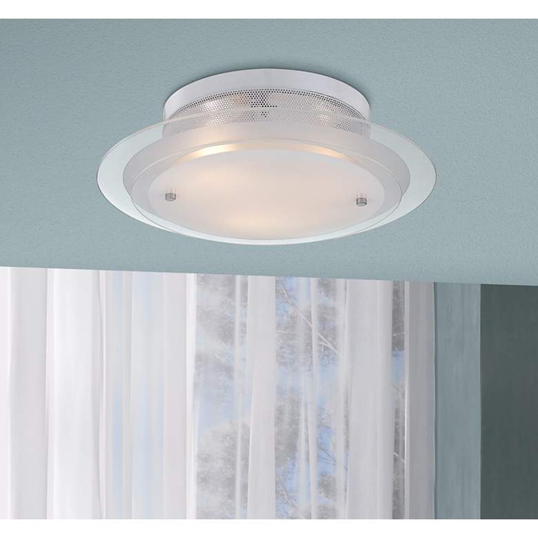 Image 1 Possini Euro Design 2-Tier Glass 15 3/4 inch Wide Ceiling Light in scene