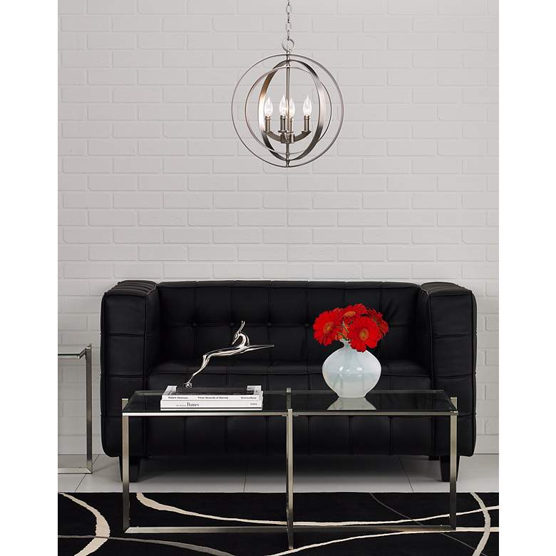 Image 1 Progress Lighting Equinox 16" 4-Light Silver Open Orb Pendant Light in scene