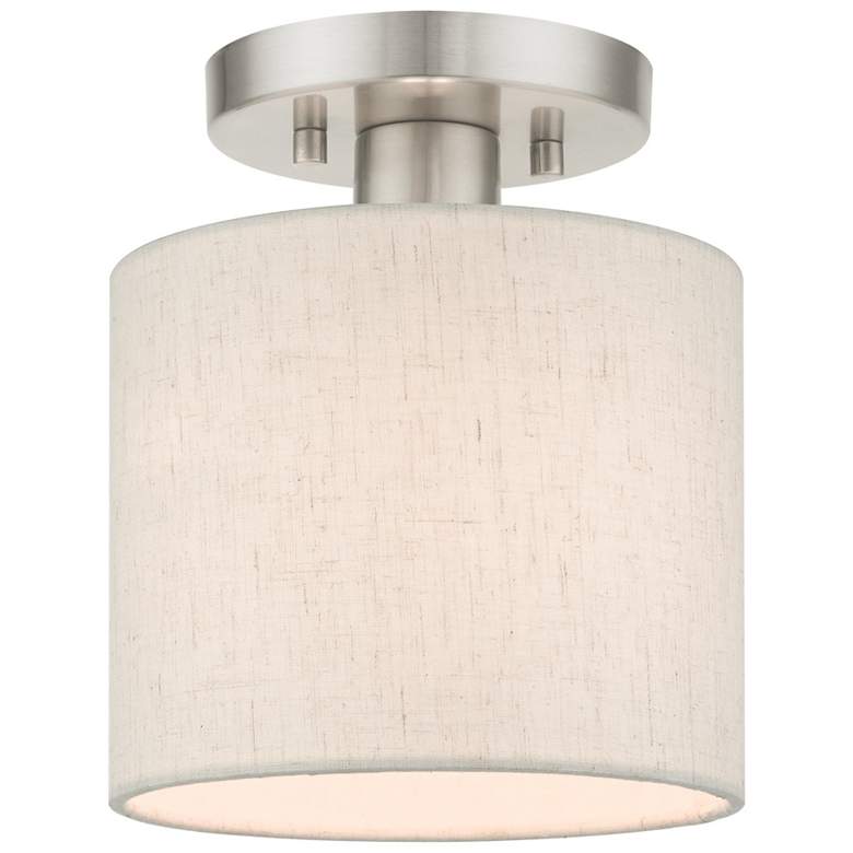 Image 1 Meadow 1 Light Brushed Nickel Semi Flush