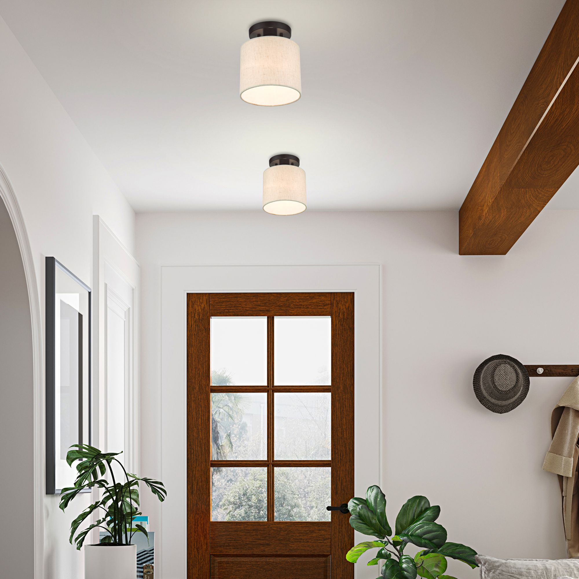 Meadow 1 Light English Bronze Semi Flush