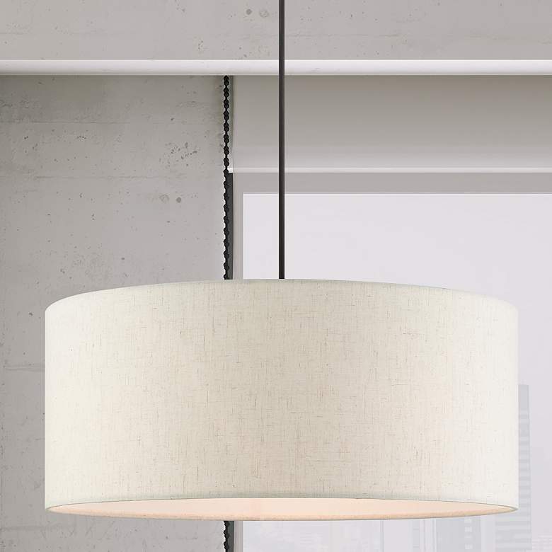 Image 2 Meadow 18" Wide English Bronze Drum Pendant Light