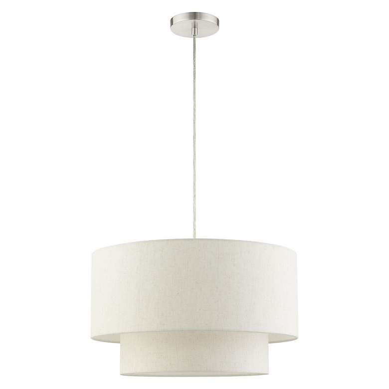 Image 3 Meadow 3 Light Brushed Nickel Pendant more views