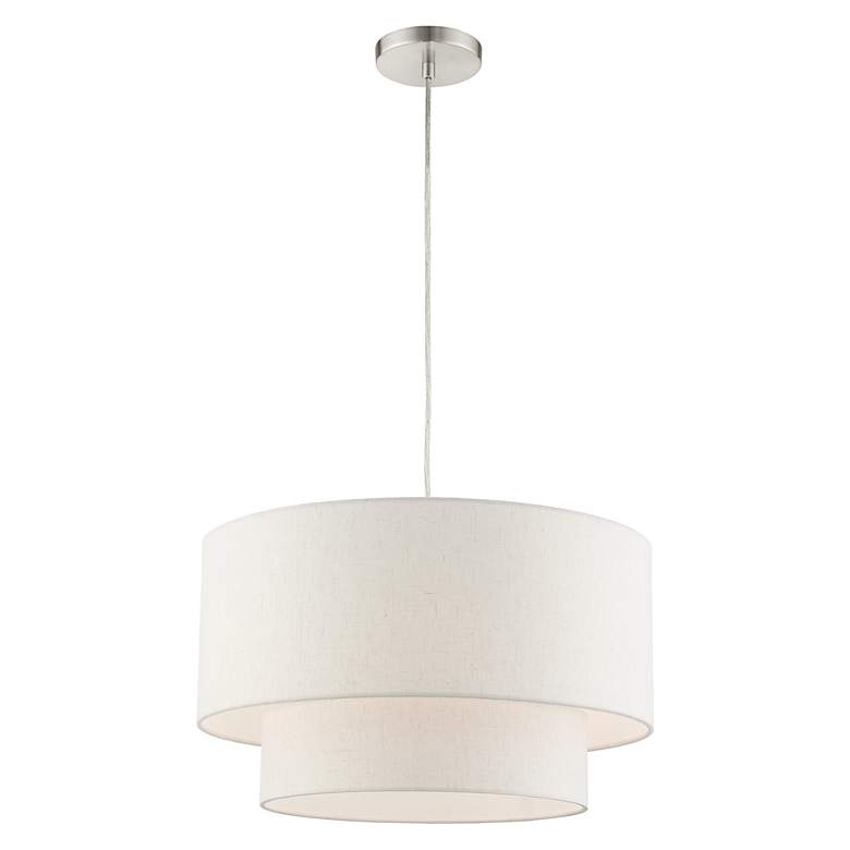 Image 4 Meadow 3 Light Brushed Nickel Pendant more views