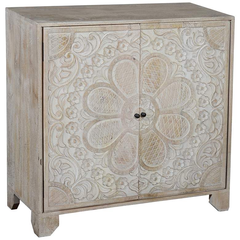 Image 1 Meadow 35" Wide White Wash 2-Door Accent Cabinet