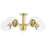 Meadow 5 Light Semi Flush - Aged Brass