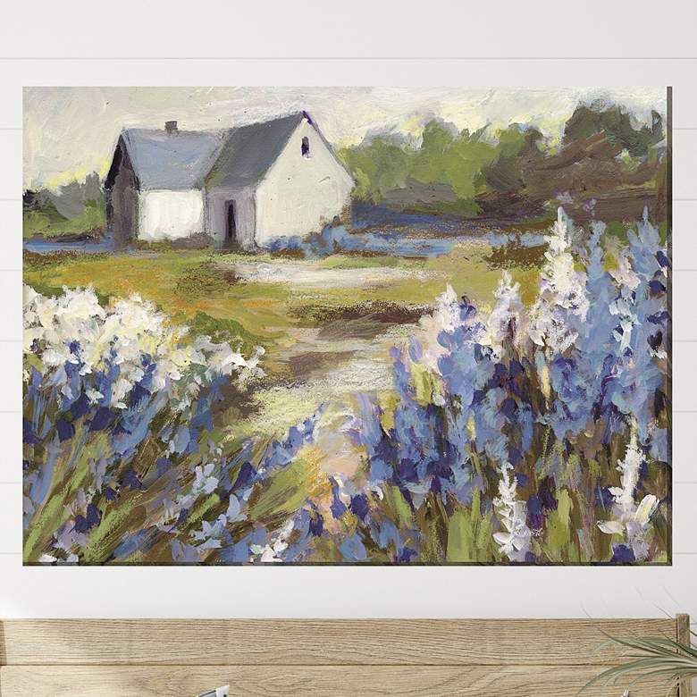 Image 1 Meadow Blue Barn 40 inchW All-Weather Outdoor Canvas Wall Art