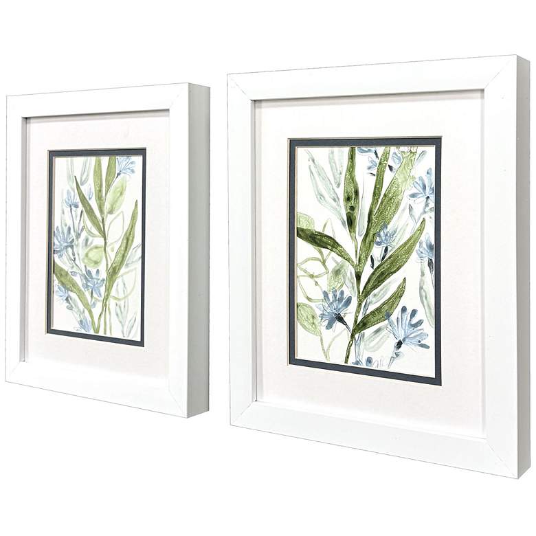 Image 2 Meadow Blues I 9"W x 11"H Coastal Framed Art Set of 2 more views