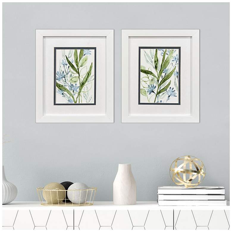 Image 4 Meadow Blues I 9"W x 11"H Coastal Framed Art Set of 2 more views