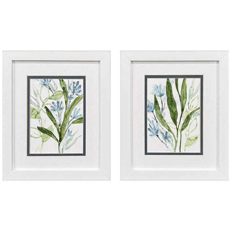 Image 1 Meadow Blues II 9"W x 11"H Coastal Framed Art Set of 2