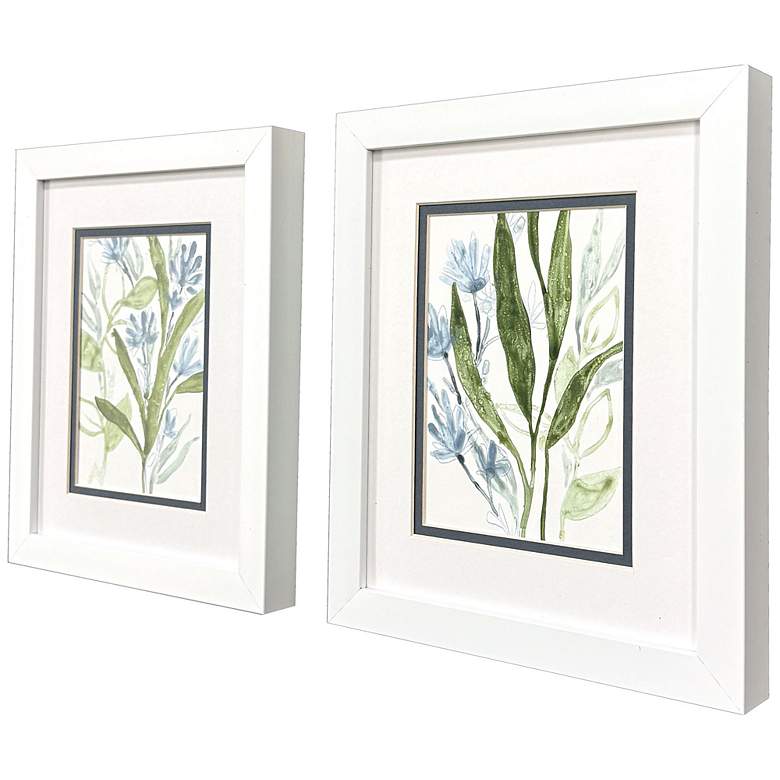 Image 2 Meadow Blues II 9"W x 11"H Coastal Framed Art Set of 2 more views