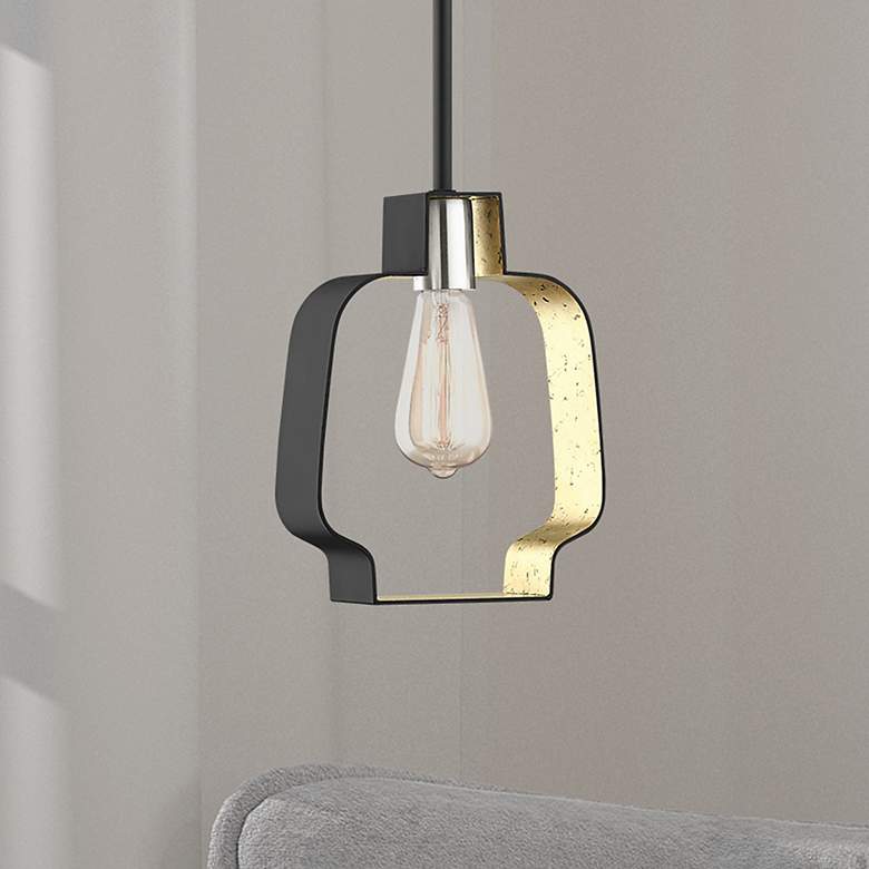 Image 1 Meadowbrook 1 Light Black and Winter Gold Mini Pendant