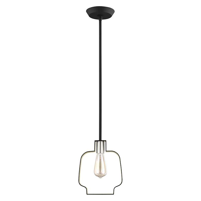 Image 3 Meadowbrook 1 Light Black and Winter Gold Mini Pendant more views