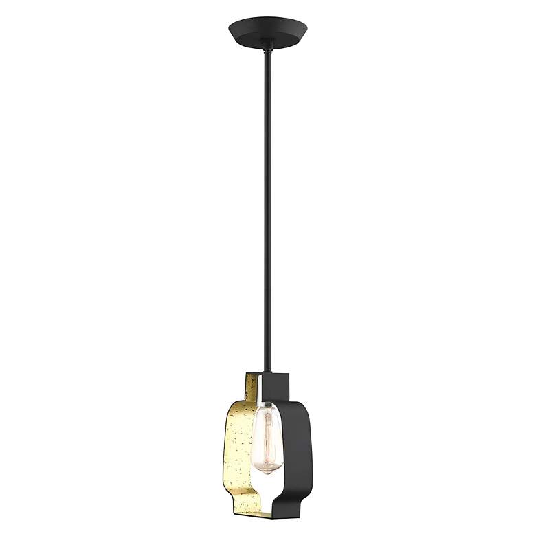 Image 6 Meadowbrook 1 Light Black and Winter Gold Mini Pendant more views