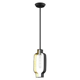 Image5 of Meadowbrook 1 Light Black and Winter Gold Mini Pendant more views