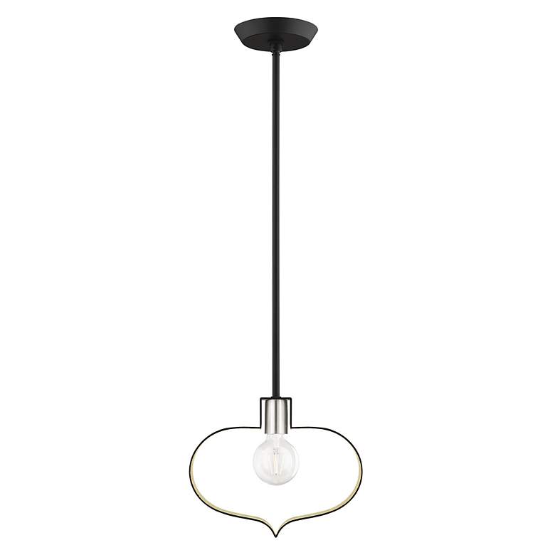 Image 2 Meadowbrook 1 Light Black and Winter Gold Mini Pendant more views