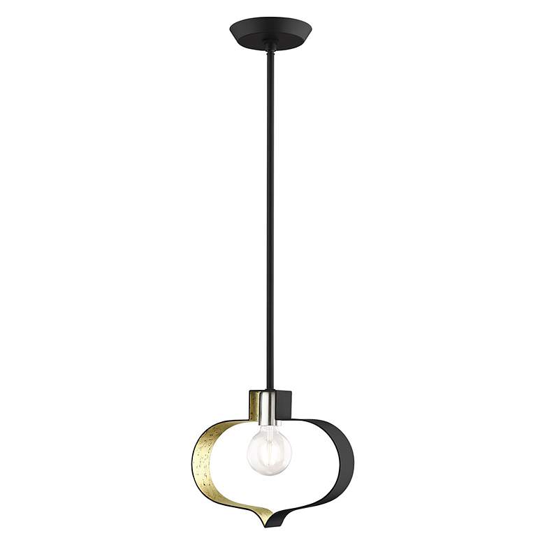 Image 3 Meadowbrook 1 Light Black and Winter Gold Mini Pendant more views