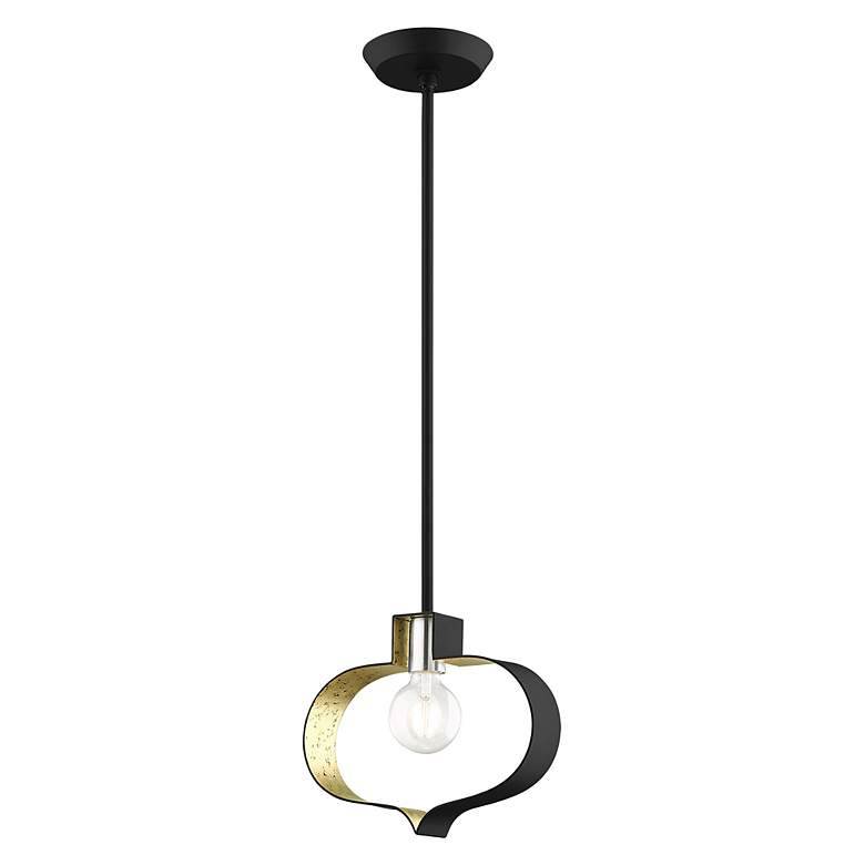 Image 4 Meadowbrook 1 Light Black and Winter Gold Mini Pendant more views