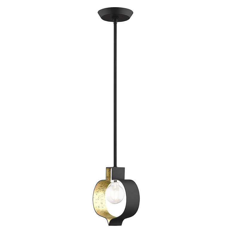 Image 5 Meadowbrook 1 Light Black and Winter Gold Mini Pendant more views