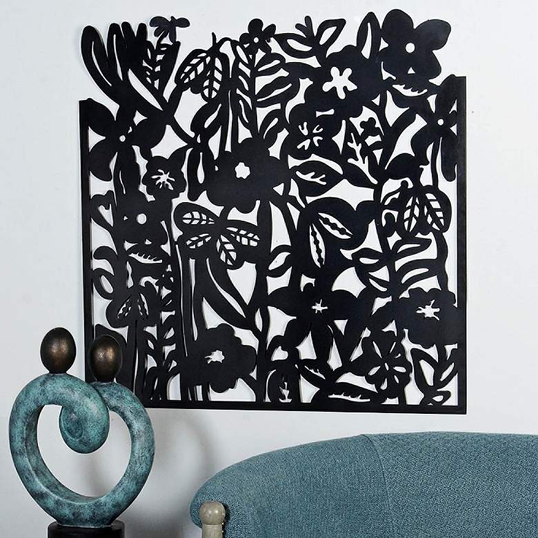 Image 1 Meadowview 31 inch High Modern Iron Floral Wall Art