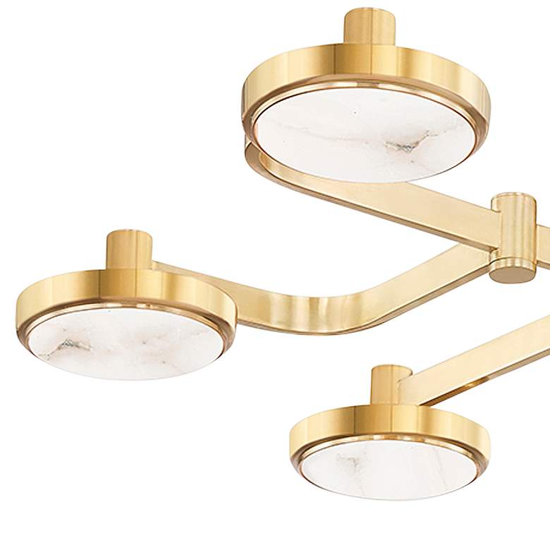 Image 3 Meander 32 1/4" Wide Aged Brass 6-Light LED Ceiling Light more views