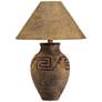 Meander Pattern Handcrafted Rustic Western Southwest Style Table Lamp