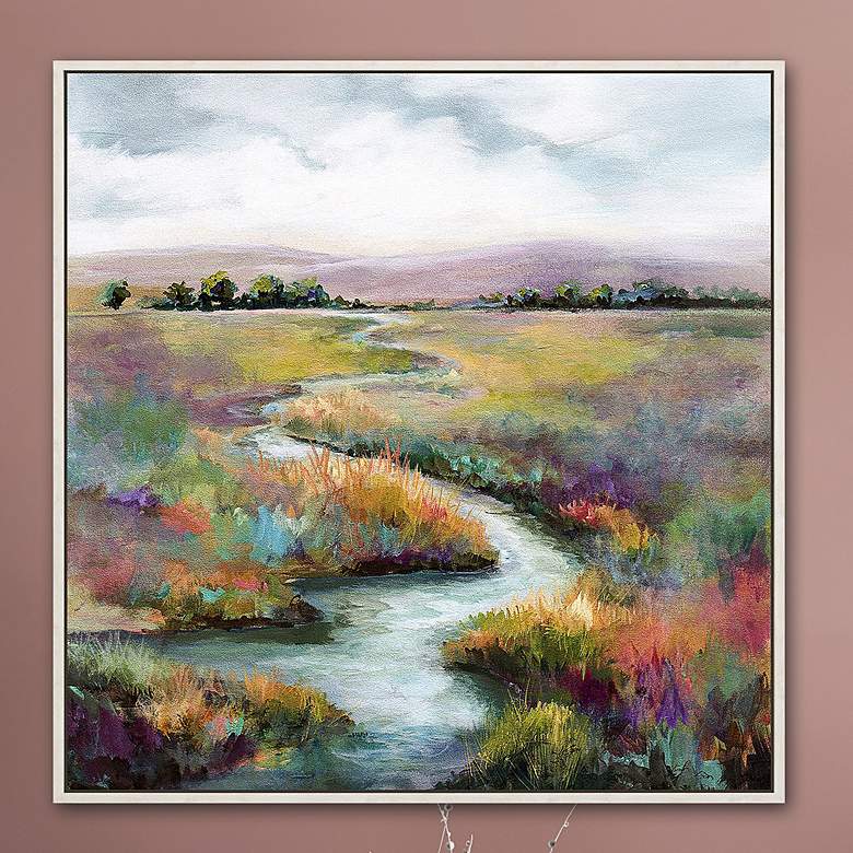 Image 2 Meandering Stream 43" Square Giclee On Canvas Wall Art