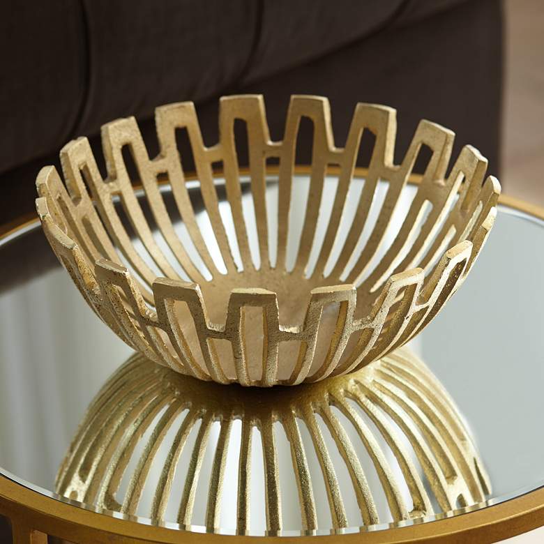 Image 1 Meandros Gold Metal Greek Starburst Bowl