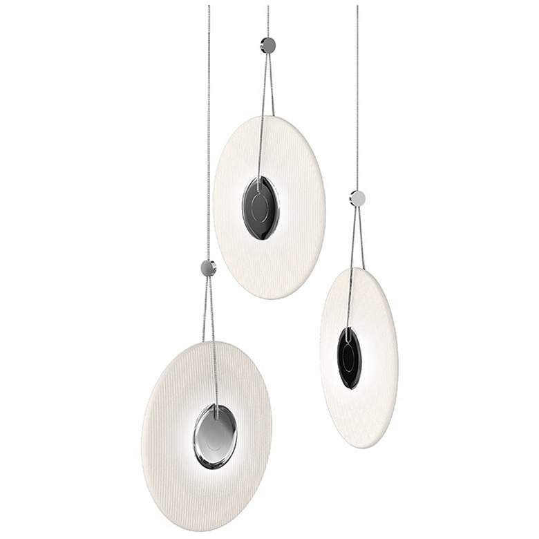 Image 1 Meclisse 18.5 inch Wide 3-Light Polished Chrome LED Pendant