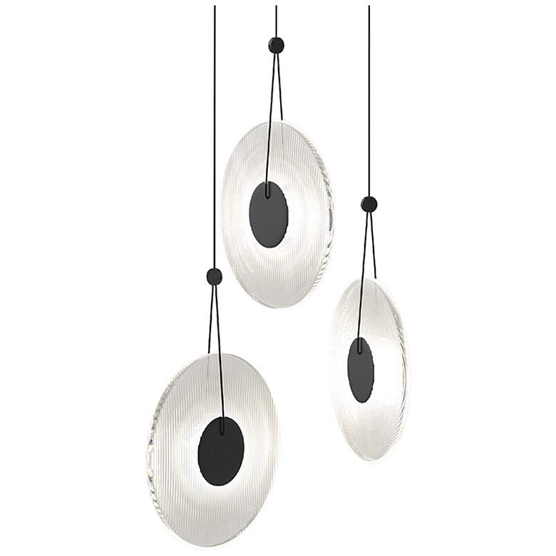 Image 1 Meclisse 18.5" Wide 3-Light Satin Black LED Pendant