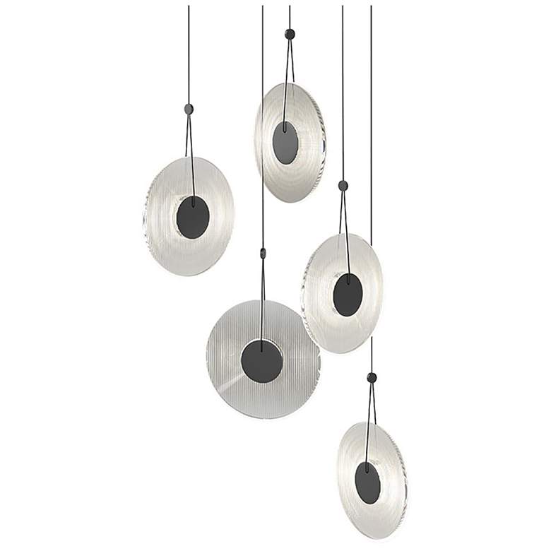 Image 1 Meclisse 21.5" Wide 5-Light Satin Black LED Pendant