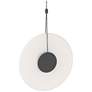 Meclisse 9" Wide Satin Black LED Pendant With Etched Glass