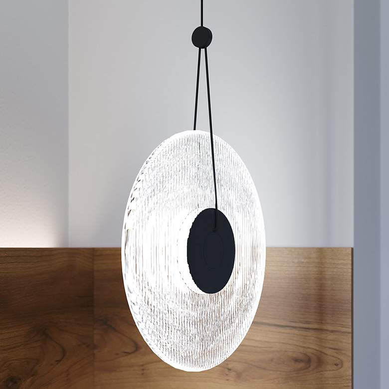 Image 2 Meclisse 9"W Satin Black with Clear Glass LED Mini Pendant
