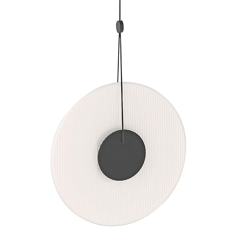 Image 1 Meclisse 9"W Satin Black with Etched Glass LED Mini Pendant