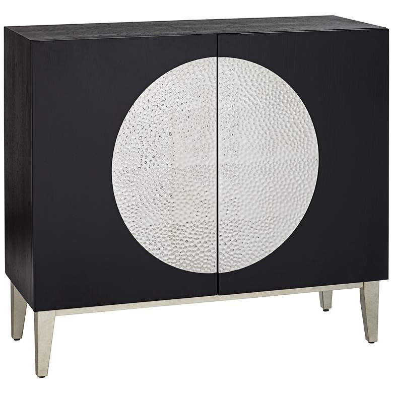 Image 2 Medallion 39 1/2" Wide Black and Metal 2-Door Cabinet
